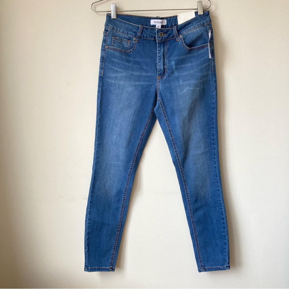 Ellen Tracy Sculpt Denim Jeans Women's Sz 6 Skinny Stretch Mid Rise Blue New